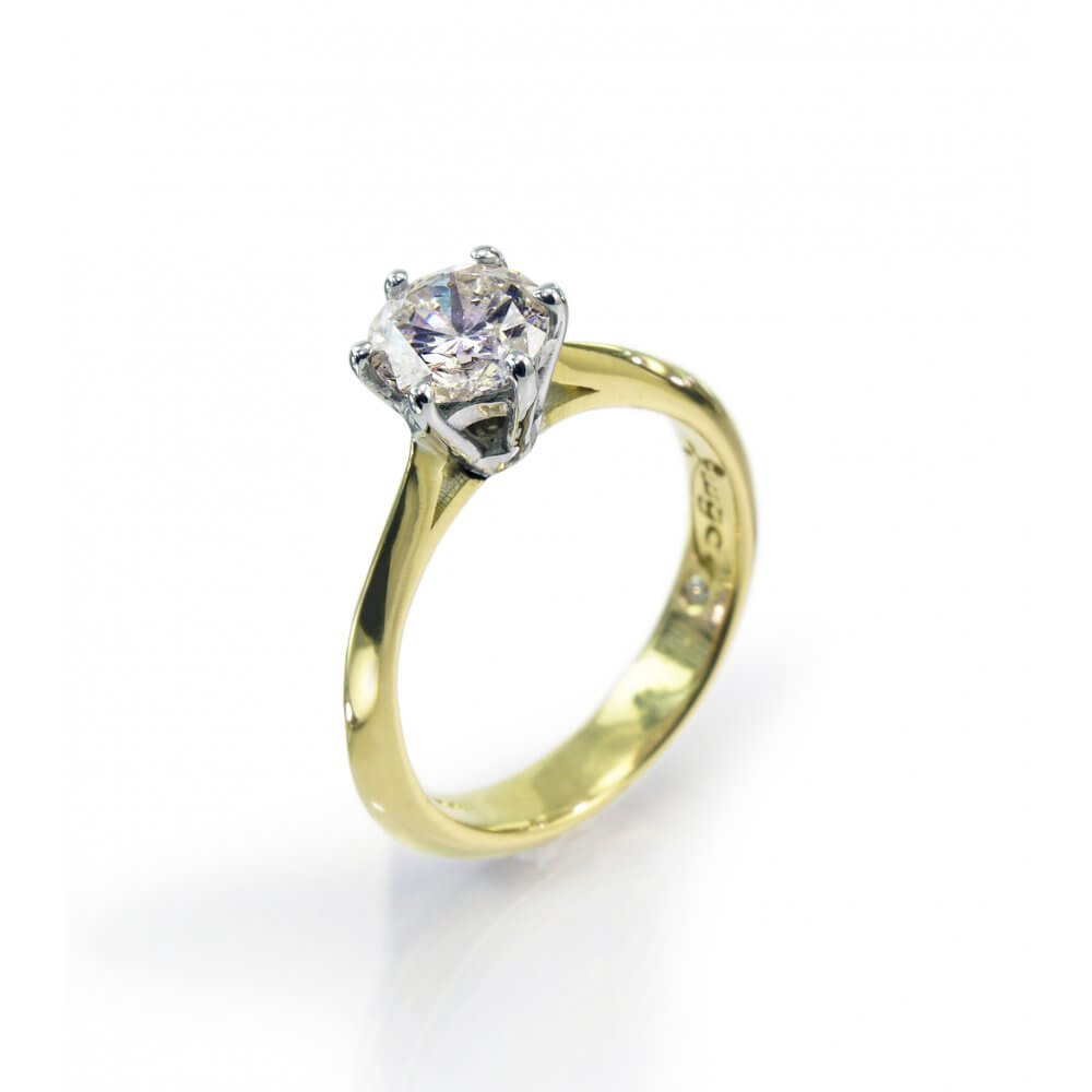 18ct Yellow Gold Classic 1ct Diamond Engagement Ring