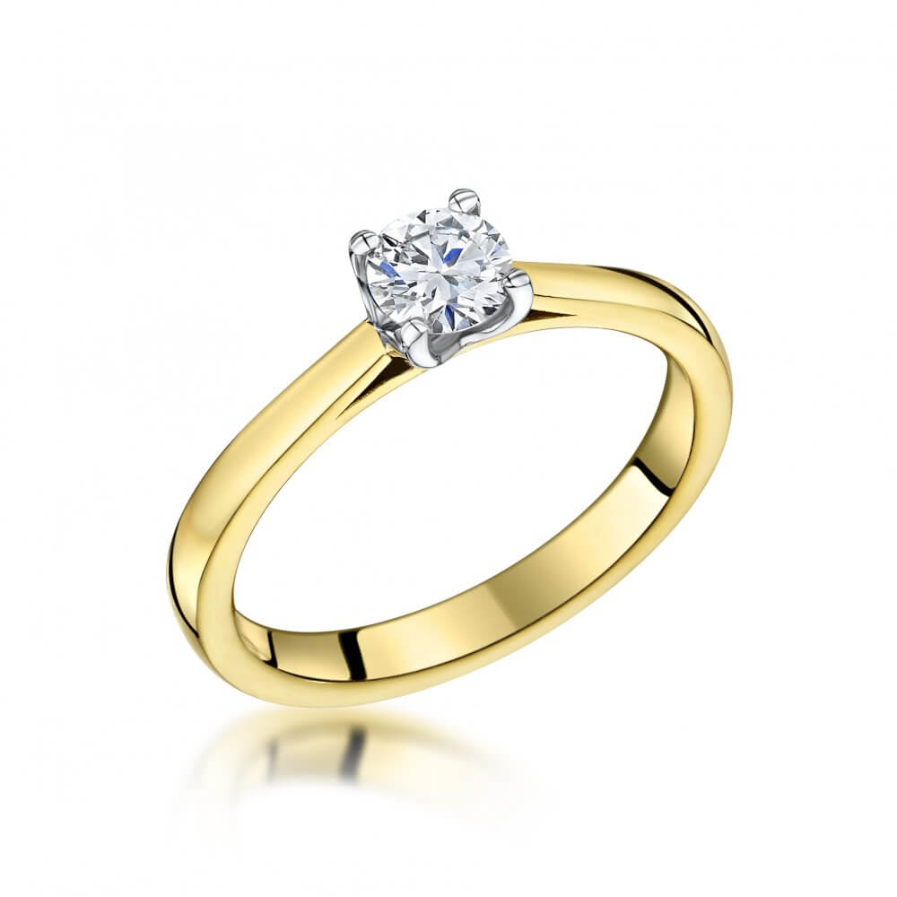 18ct Yellow Gold Llawenydd Diamond Engagement Ring