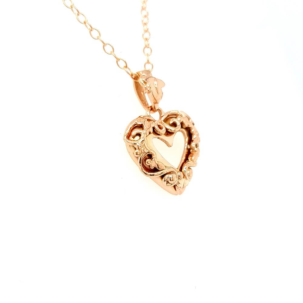 9ct Rose Gold Enchanted Ivy Heart Pendant
