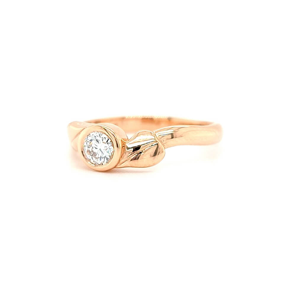 9ct Rose Gold Ivy Twist Diamond Solitaire Ring