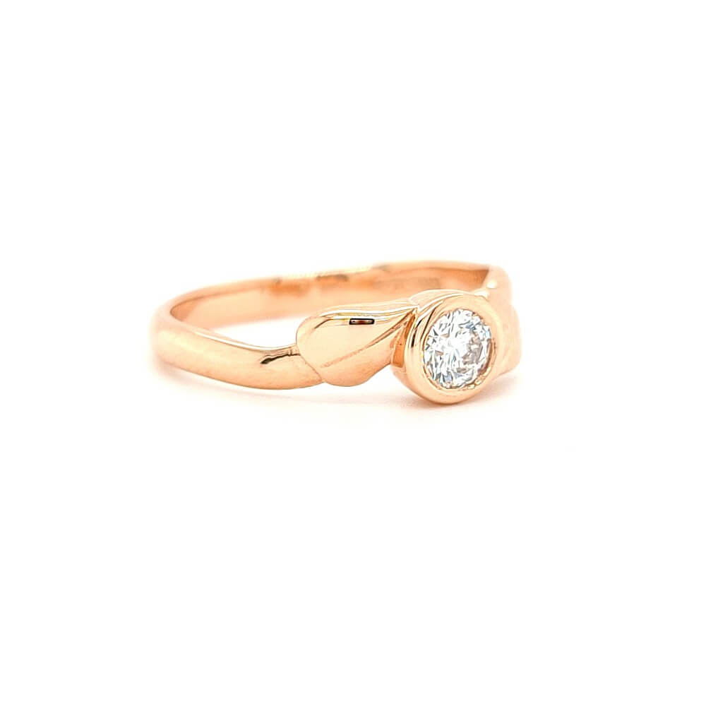9ct Rose Gold Ivy Twist Diamond Solitaire Ring