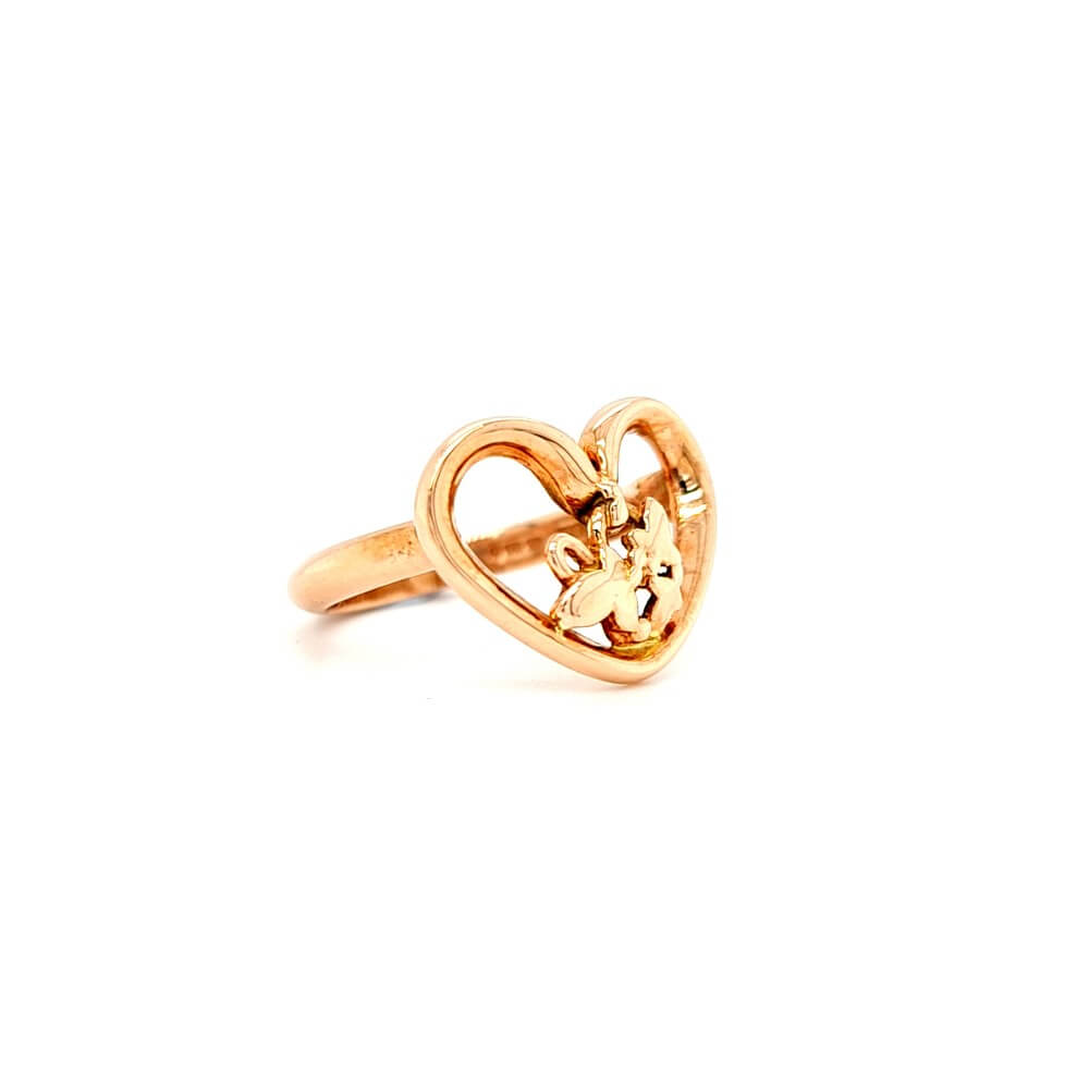 9ct Rose Gold Open Heart Ivy Ring
