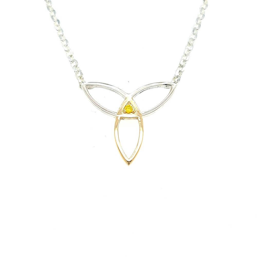 9ct Yellow Gold and Silver My Love necklace Limited Edition Yellow Diamond