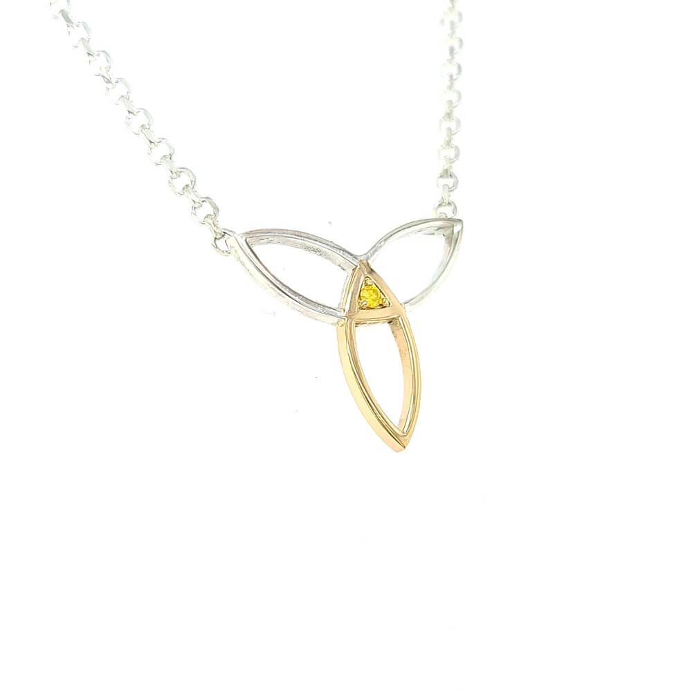 9ct Yellow Gold and Silver My Love necklace Limited Edition Yellow Diamond