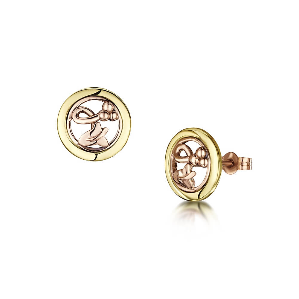 9ct Yellow Rose Gold Eternal Ivy Earrings