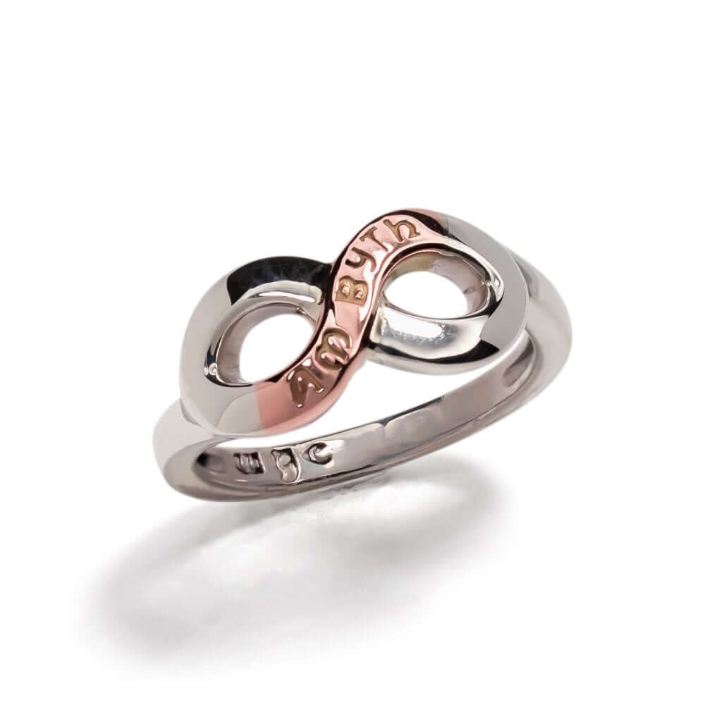 Silver & 9ct Rose Gold AM BYTH Ring