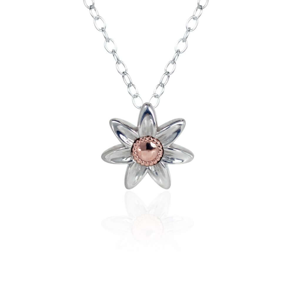 Silver & 9ct Rose Gold Daffodil