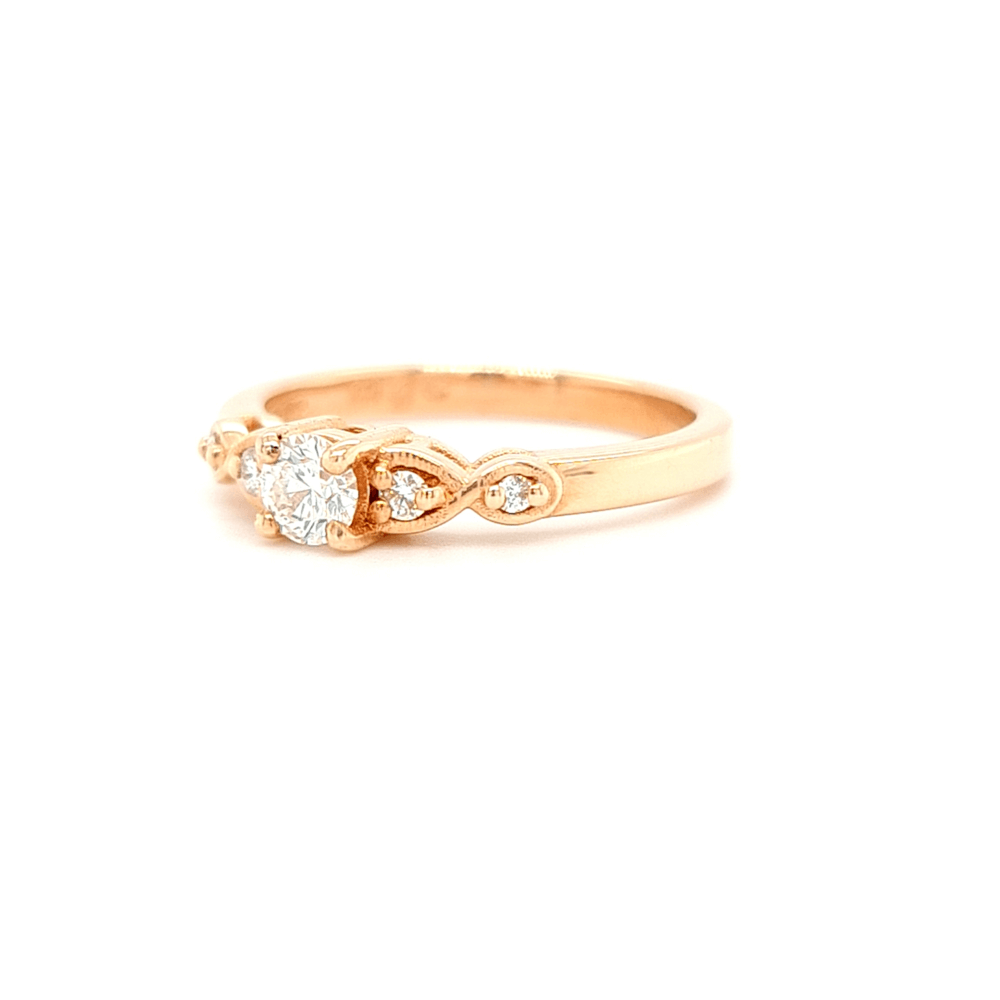 9ct Rose Gold 5 Stone Diamond Engagement Ring